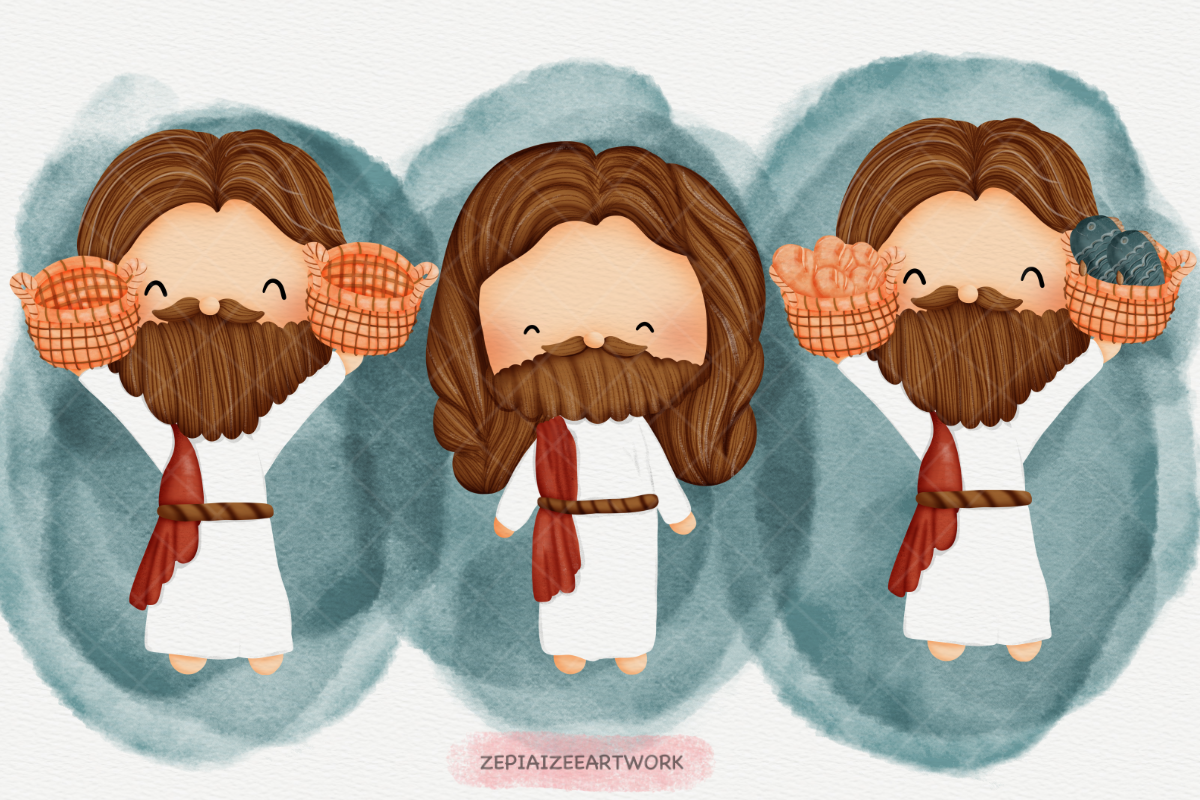 Jesus feeds the 5000 clipart.